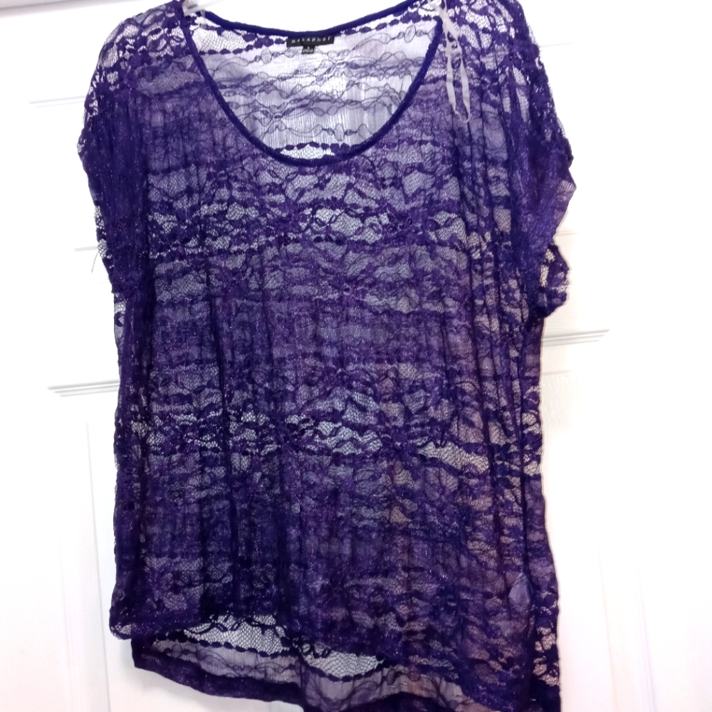 Metaphor L purple lace top